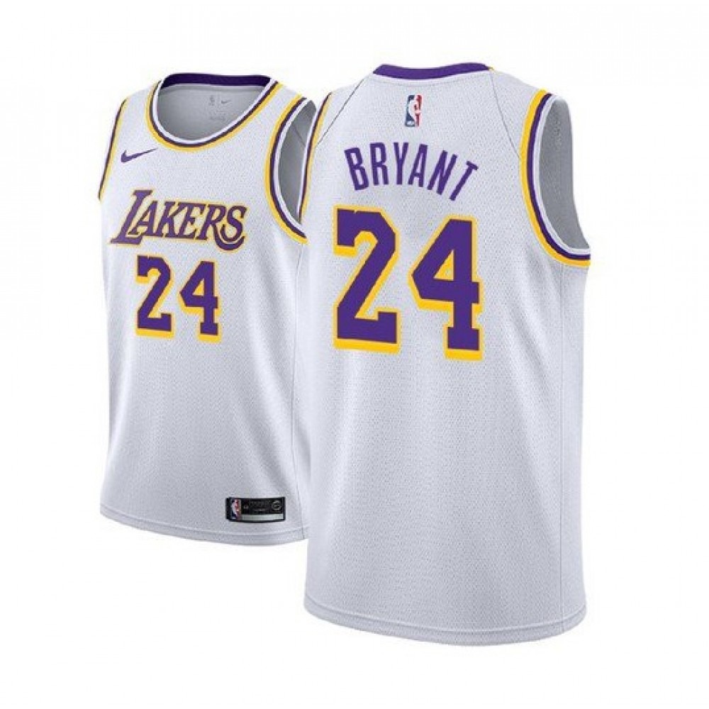 Men's Los Angeles Lakers Kobe Bryant #24 White Swingman Jersey - Association Edition-Pro Kit Vault | Brand New 26/27 Sports Jerseys